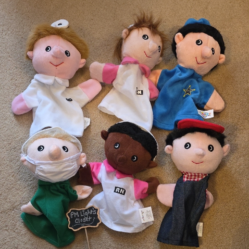 Get Ready Kids! Plush Hand Puppets Set of 6 Occupations